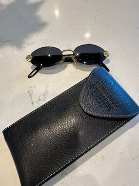 Gianfranco Ferre Black Sunglasses with Gold Accents
